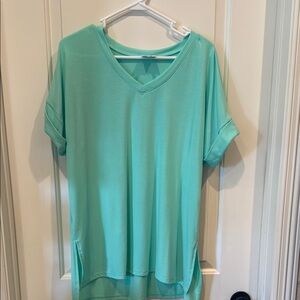 Mint Green V-Neck Women's Top